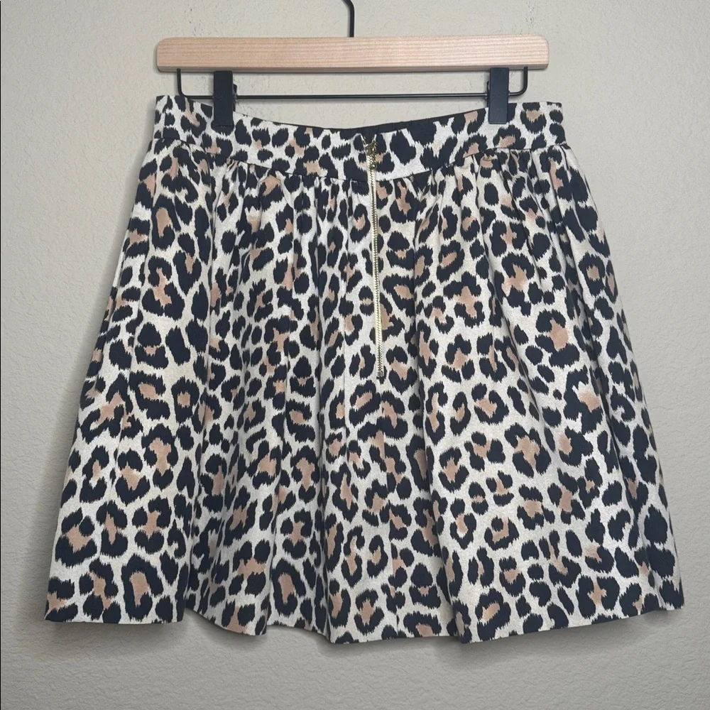 Kate Spade Coreen‎ Skirt the Rules Leopard Print Mini Skirt Size 8